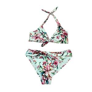 Carmen Marc Valvo Bikini, tie front floral, 2 piece set, Medium
